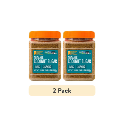 (2 pack) BetterBody Foods Organic Coconut Sugar, 24 oz