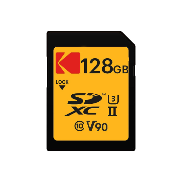 Kodak 128GB UHS-II U3 V90 Ultra Pro SDXC Memory Card - Up to 3000MB/s Read Speed and 270MB/s Write Speed