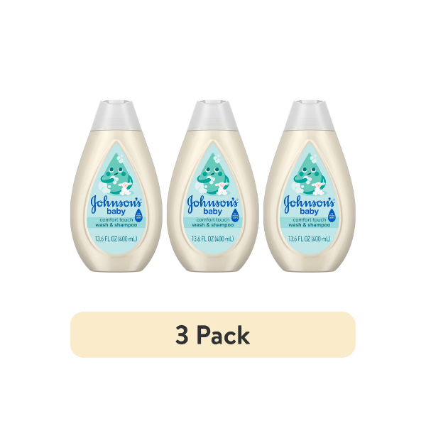 (3 pack) Johnson's Baby Comfort Touch Newborn Wash & Shampoo, 13.6 fl. oz