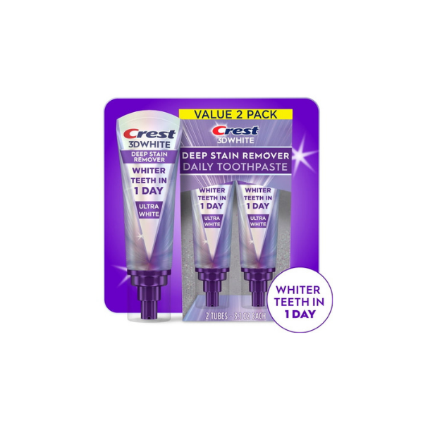 Crest Toothpaste 3DWhite Deep Stain Remover Ultra White - 3.1oz/2pk