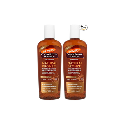 Palmer’s Cocoa Butter Formula, Natural Bronze Sunless Tanning Moisturizing Body Oil (8.5 fl oz), Face & Body Gradual Tanner, Buildable, Natural-Looking Tan in 3 Days, No Streak, 48-Hour Moisture