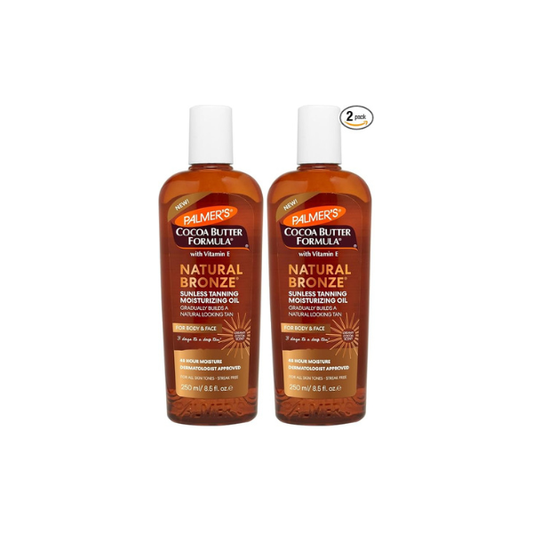 Palmer’s Cocoa Butter Formula, Natural Bronze Sunless Tanning Moisturizing Body Oil (8.5 fl oz), Face & Body Gradual Tanner, Buildable, Natural-Looking Tan in 3 Days, No Streak, 48-Hour Moisture