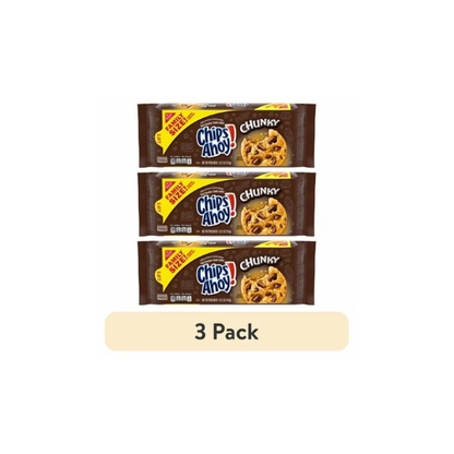 (3 pack) CHIPS AHOY! Chunky Fudgy Chocolate Chip Cookies, Family Size, 18 oz
