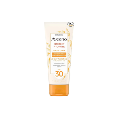 Aveeno Protect + Hydrate SPF 30 Sunscreen Lotion, 3 Fl Oz (Pack of 12)