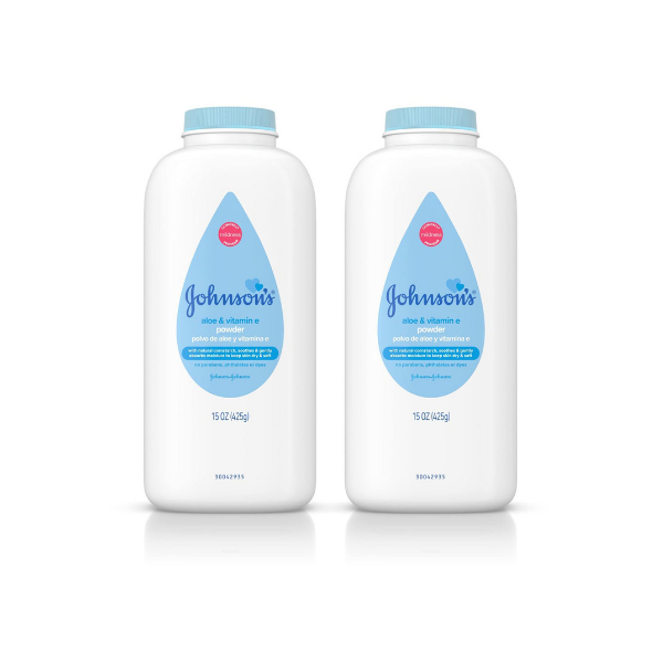 (2 pack) Johnson's Cornstarch Unisex Powder for Baby and Toddler with Aloe & Vitamin E, 15 oz