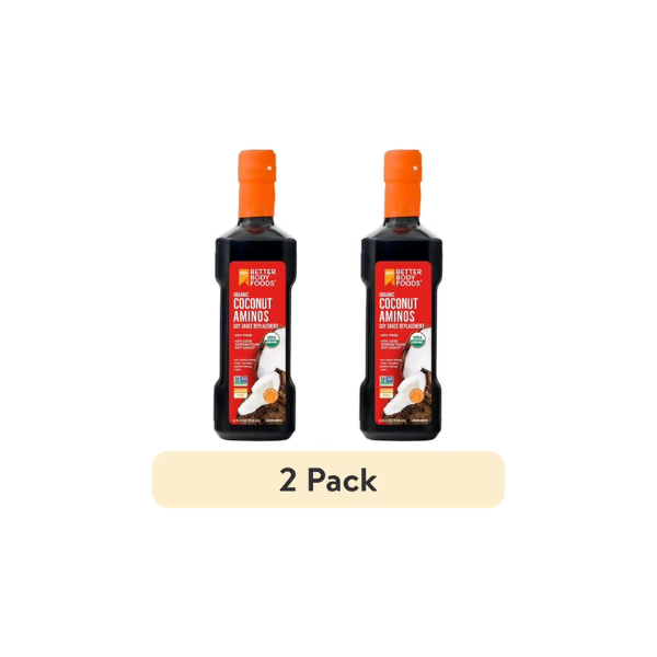 (2 pack) BetterBody Foods Organic Coconut Aminos Soy Sauce Replacement, 16.9 fl oz