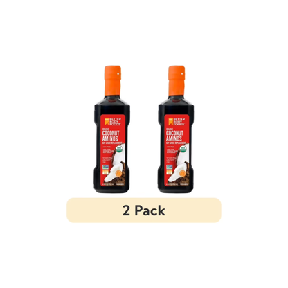 (2 pack) BetterBody Foods Organic Coconut Aminos Soy Sauce Replacement, 16.9 fl oz
