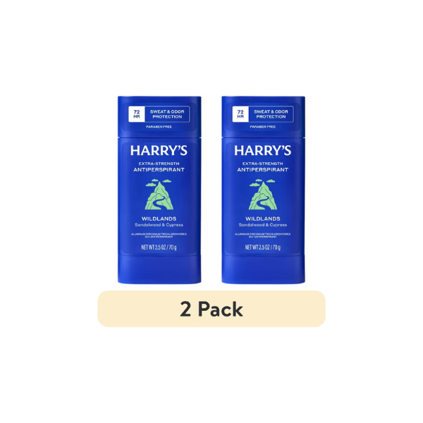 (2 pack) Harry's Extra-Strength Antiperspirant Deodorant for Men, Sweat and Odor Protection, Wildlands, 2.5 oz