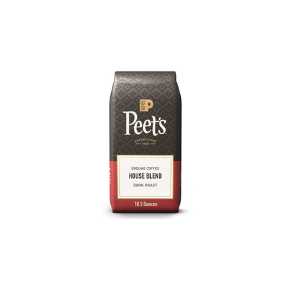Peet's Coffee House Blend Premium Dark Roast Ground Coffee, Arabica, 10.5 oz