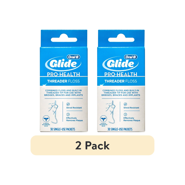 (2 pack) Oral B Threader Floss for Braces and Dental Work, 30 Count