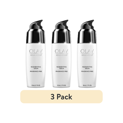 (3 pack) Olay Face Moisturizer, Regenerist Regenerating Serum, Fragrance-Free, Anti-Aging, 1.7fl oz