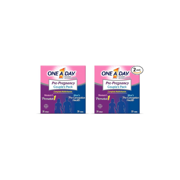 A Day Men's & Women's Pre-Pregnancy Multivitamin Softgel Including Vitamins A, Vitamin C, Vitamin D, B6, B12, Folic Acid & More, Supplement for Before, During, and Postnatal, 60 Count (Pack of 2)