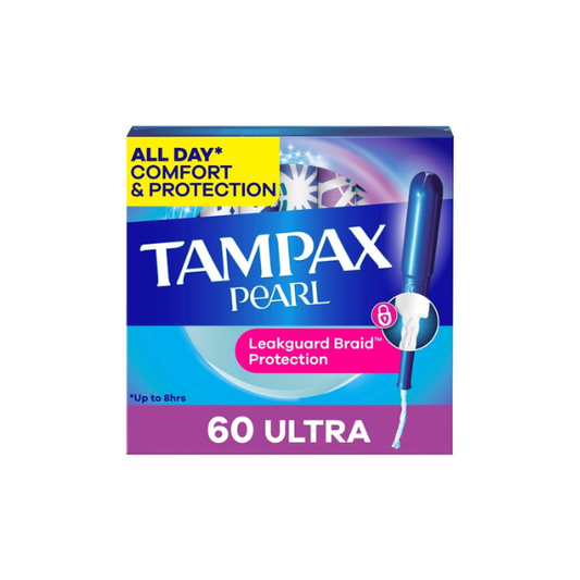 Tampax Pearl Tampons with LeakGuard Braid, Ultra Absorbency, 60 Count
