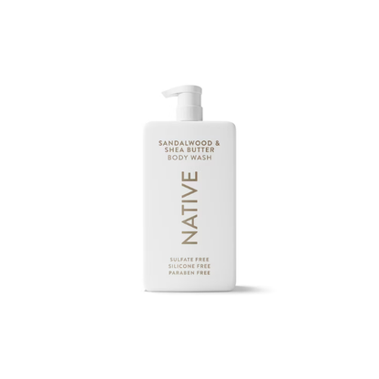 Native Body Wash for Women & Men, Sulfate Free, Sandalwood & Shea Butter, 36 fl oz