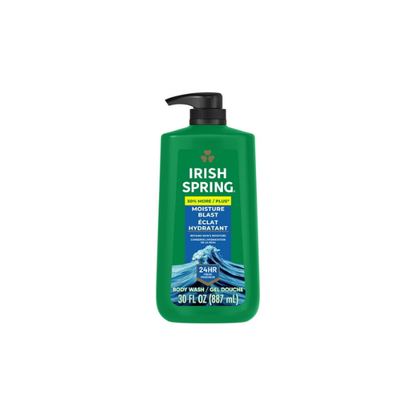 Irish Spring Body Wash for Men, Moisture Blast Body Wash Pump, 30 Oz