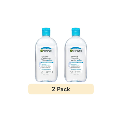 (2 pack) Garnier SkinActive Micellar Cleansing Water All in 1 Waterproof Makeup Remover, Face Cleanser, 23.7 fl oz
