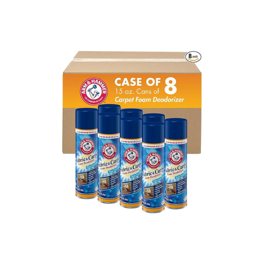 Arm and Hammer Fabric and Carpet Foam Deodorizer Professional, Aerosol, Fresh Scent, 15 fl oz (Case of 8)