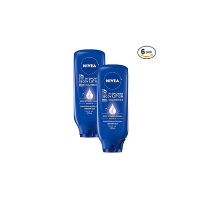 NIVEA Nourishing In Shower Lotion, Water Activated In Shower Moisturizer for Dry to Very Dry Skin, 13.5 FL OZ (Pack of 6)