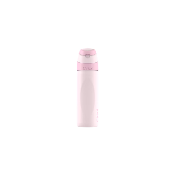Cirkul 26oz Stainless Steel Flip Bottle with StrawSip Lid, Blush Pink