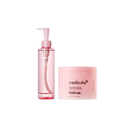 medicube PDRN Uneven Skin Care Duo - PDRN Cleansing Oil & Toner Pads