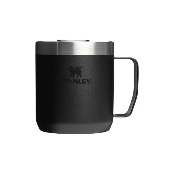 STANLEY Everyday Camp Mug 12oz | Drink Through Lid | Cup for Coffee, Tea and Drinks | Insulated Stainless Steel Coffee Mug | BPA-Free | Black 2.0