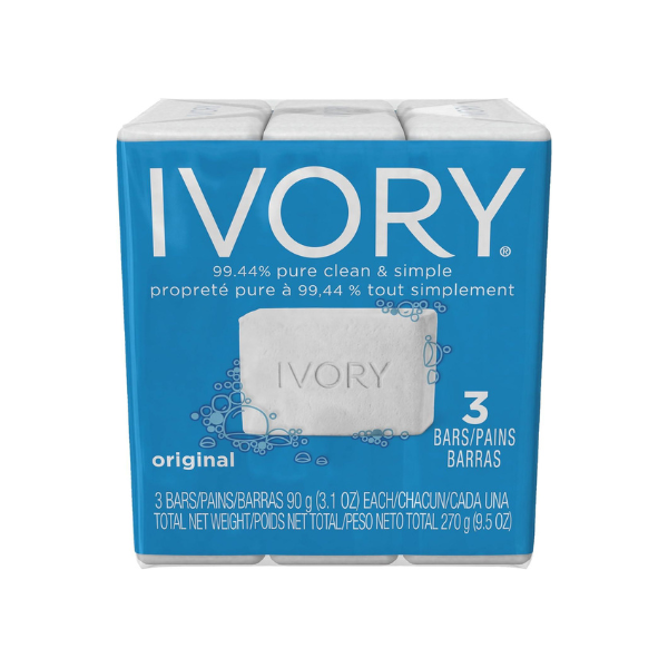Simply Ivory Bath Bar for Unisex By Ivory, 3 Count (Pack of 2)