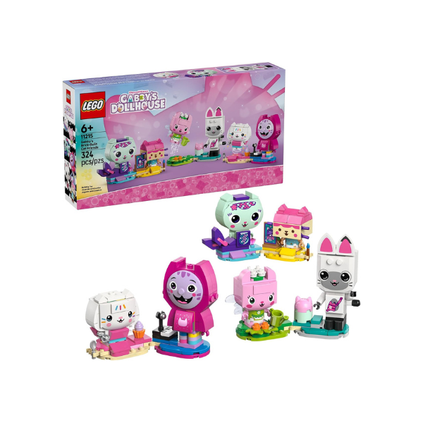 LEGO Gabby’s Dollhouse Gabby’s Brick-Built Cat Friends Building Toy for Girls & Boys - Pretend Play Set W/6 Animal Toy Figures for Kids, Ages 6+ - Gift Idea for Birthdays - 11215