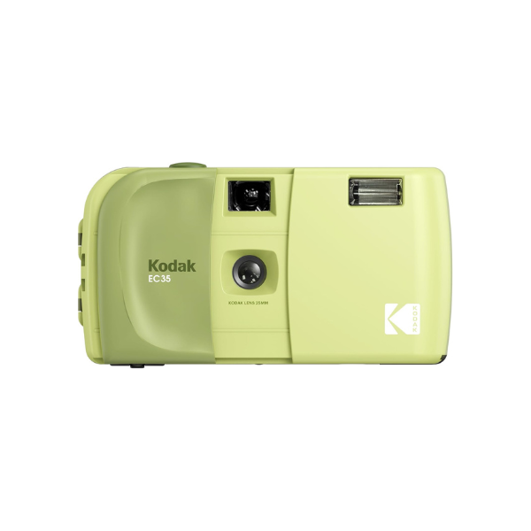 KODAK EC35 35mm Film Camera 35mm, Reusable, Focus-Free, Built-in Flash, Slide Cover, Beginner Friendly (Film & AA Battery are not Included) (Single, Avocado Green)