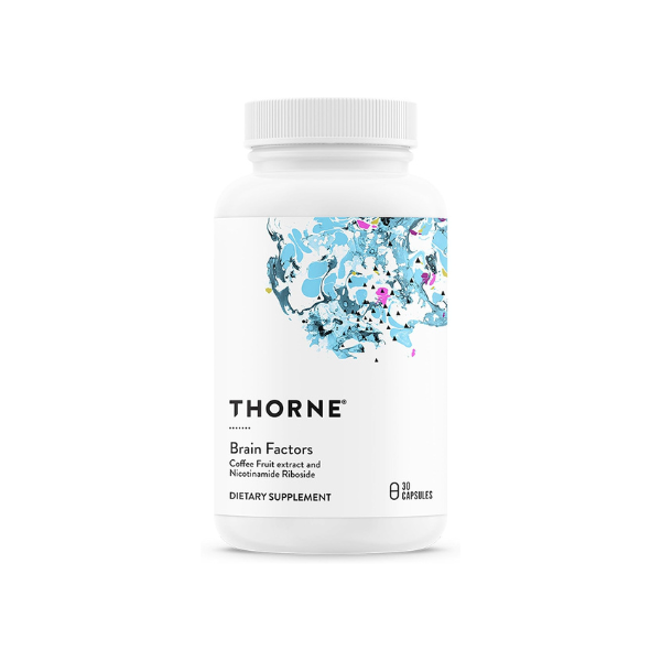 THORNE - Brain Factors - Brain Health Supplement with Nicotinamide Riboside, Coffee Fruit Extract & Betaine Anhydrous - Supports Learning, Memory & Cognition* - Third-Party Certified - 30 Capsules