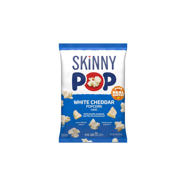 SKINNYPOP Gluten-Free White Cheddar Popcorn Snack, 4.4 oz Bag