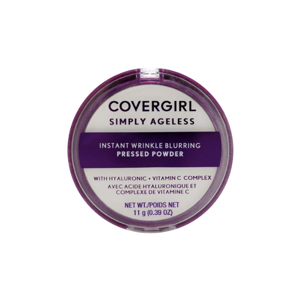 COVERGIRL Simply Ageless Wrinkle Defying Pressed Powder, 100 Translucent, 3.9 oz, Pressed Powder, Face Powder, Oil Free Loose Powder, Full Coverage Powder, Hydrating Formula, Cruelty-Free