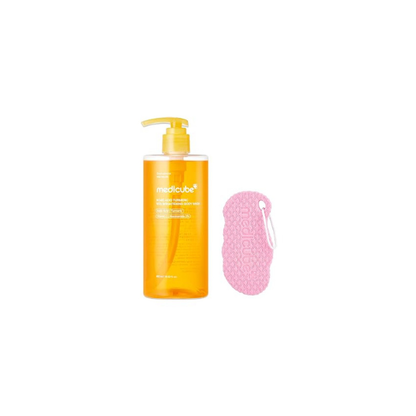 medicube Kojic Acid Brightening Shower Duo - Body Wash & Exfoliating Sponge