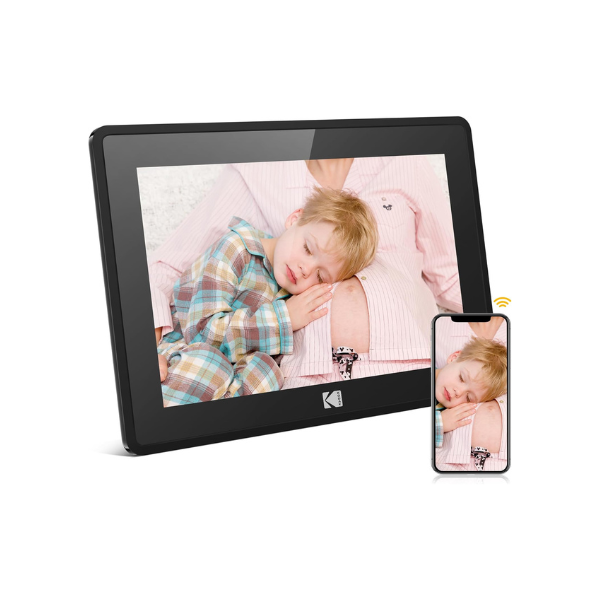 KODAK 10.1 Inch WiFi Digital Picture Frame, IPS Touch Screen HD Display with 16GB Storage, Share Video Clips and Photos Instantly Via E-Mail or App, Effortless to Set up - Black