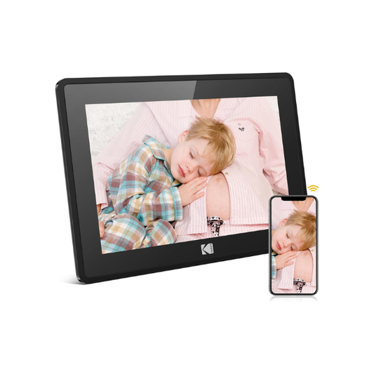 KODAK 10.1 Inch WiFi Digital Picture Frame, IPS Touch Screen HD Display with 16GB Storage, Share Video Clips and Photos Instantly Via E-Mail or App, Effortless to Set up - Black