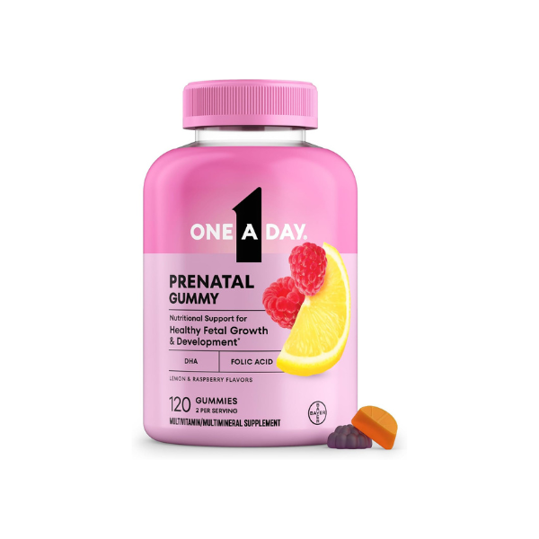 One A Day Prenatal Vitamins for Women Gummies- Pregnancy Vitamins for Women with Folic Acid, DHA, Iodine, Prenatal Gummies, Iron-Free, 120 Ct (Packaging May Vary)