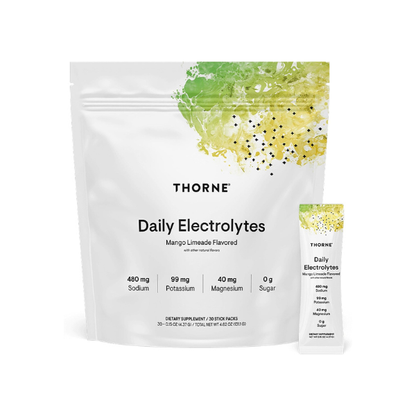 THORNE Daily Electrolytes, Electrolyte Powder Drink Mix, 30 Stick Packs