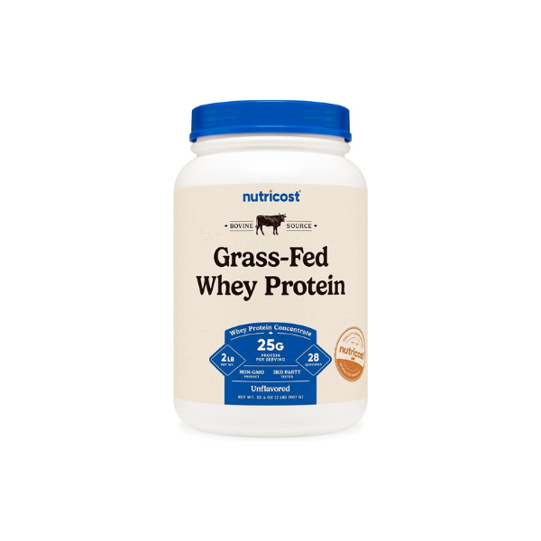 Nutricost Grass-Fed Whey Protein Concentrate Powder (Unflavored) 2LBS