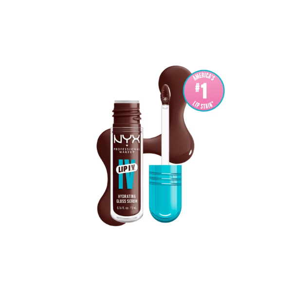 NYX Professional Makeup Lip IV Hydrating Lip Gloss & Lip Stain with Coconut Water, Mocha Me We, 0.16 fl oz
