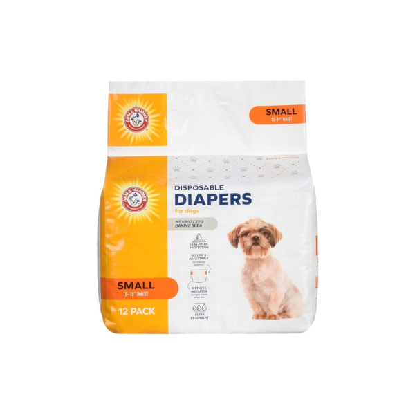 Arm & Hammer Disposable Female Dog Diapers, Small, 12 Count