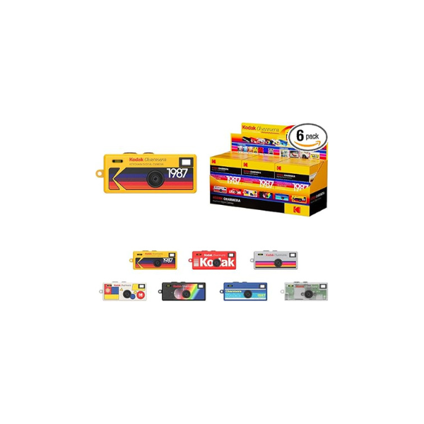 KODAK CHARMERA Keychain Digital Camera Blind Box Whole Set (6PC),Mini Camera,Digicam,Video Recording,Bag Charm,1.6 Megapixels,Micro SD Card Slot,for Beginners Teens and Adults