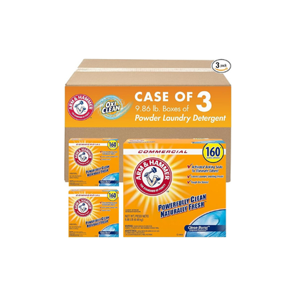 Arm & Hammer Powder Laundry Detergent, Clean Burst Scent, 9.86 lb (Pack of 3)