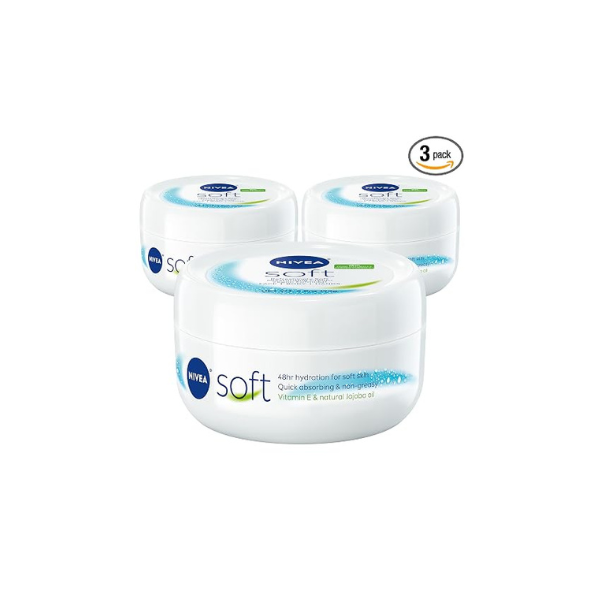 NIVEA Soft Moisturizing Cream for Body, Face and Hands, 3 x 6.8 OZ