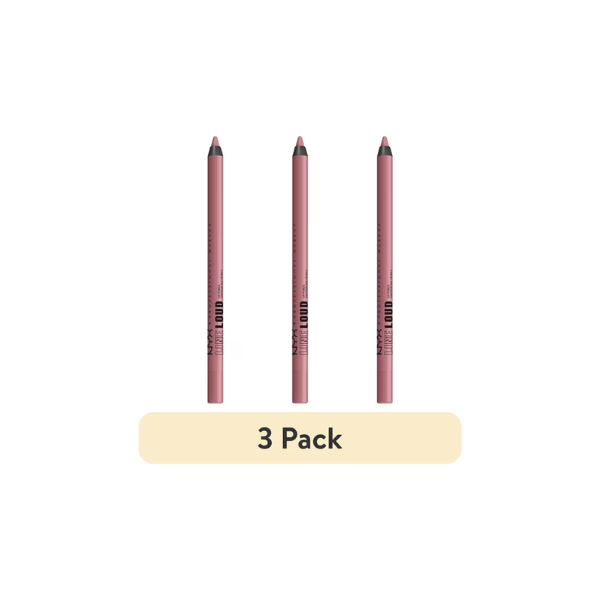 (3 pack) NYX Professional Makeup Line Loud Lip Liner, Longwear Matte Lip Pencil, Fierce Flirt
