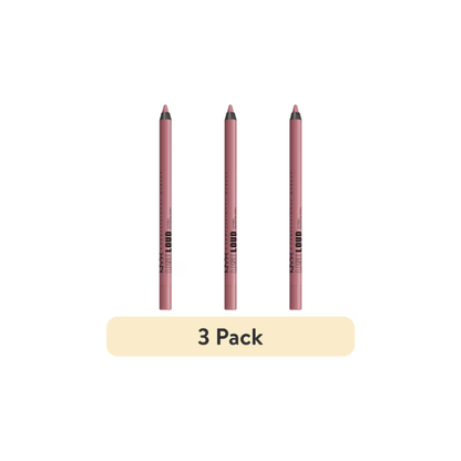 (3 pack) NYX Professional Makeup Line Loud Lip Liner, Longwear Matte Lip Pencil, Fierce Flirt
