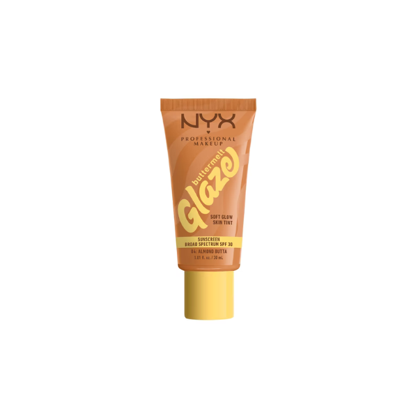 NYX Professional Makeup Buttermelt Glaze Tinted Moisturizer, SPF 30, Almond Butta, All Skin Types, 1.01 fl oz