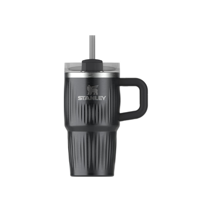 STANLEY Quencher H2.0 Tumbler with Handle and Straw 20 oz | Flowstate 3-Position Lid | Cup Holder Compatible for Travel | Insulated Stainless Steel Cup | BPA-Free | Fluted Black