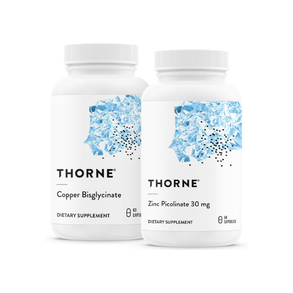 THORNE - Trace Minerals Bundle - Zinc Picolinate and Copper Bisglycinate - Essentials for Wellness - 60 Servings