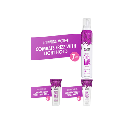 Not Your Mother's Curl Talk Defining Cream, Frizz Control Gel, and Curl Activating Mousse, 3 Pack