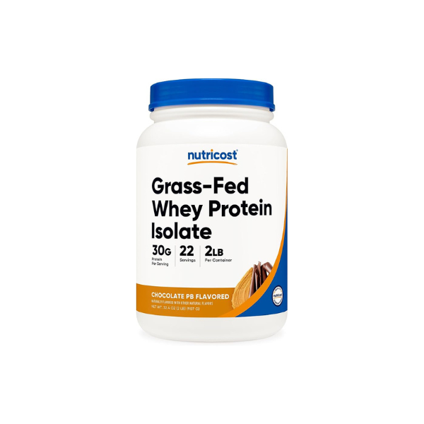 Nutricost Grass-Fed Whey Protein Isolate Powder (Chocolate PB) 2LBS