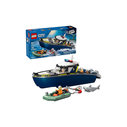 LEGO City Police Boat Chase Building Toy for Kids - Pretend Play Set for Boys & Girls, Ages 6+ - Building Blocks W/ 2 Floating Boat Toys for Playtime & Bath Time - Gift Idea for Birthdays- 60456